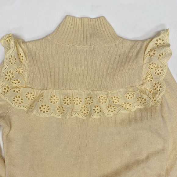 Tularosa Revolve Eyelet Ruffle Balloon Sleeve Wool Sweater - Picture 2 of 7